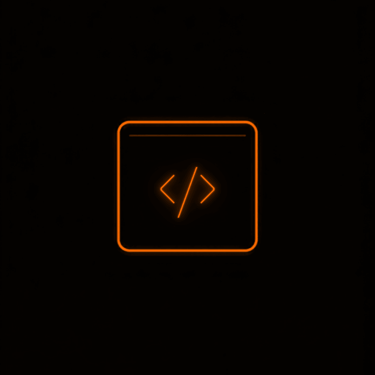 Abstract violet code-window mark